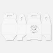 植物の花の楽しいモノグラム結婚式カップル名 フェイバーボックス (見開き)