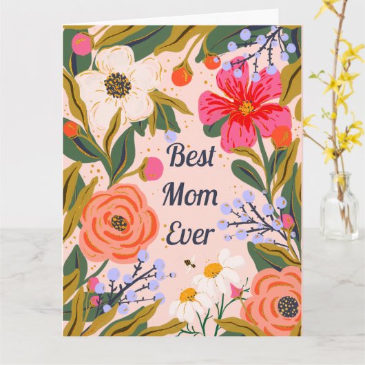 植物の花の母の挨拶 カード (黄色い花)