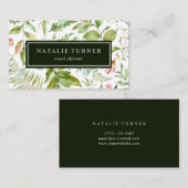 植物の花の水彩画 名刺 (正面/裏面)