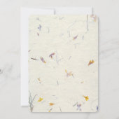 植物の花の紙のモダンなデジタル結婚式 招待状 (裏面)