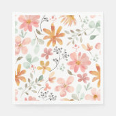 植物の花の花弁の花柄のプリントの紙のナプキン スタンダードランチョンナプキン (正面)