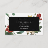 植物の花の黒フレーム 名刺 (裏面)