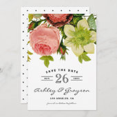 植物の花のSave the Dateのお知らせ セーブザデート (正面/裏面)