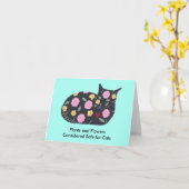 植物の花は猫のための安全なノートカスタムカード カード (黄色い花)