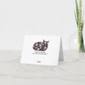 植物の花は猫のための安全なノートカスタムカード カード (裏面)