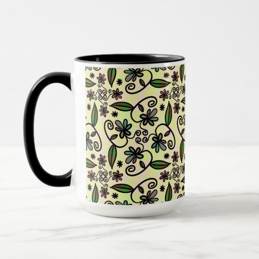 植物の花びら コーヒーマグ マグカップ (左)