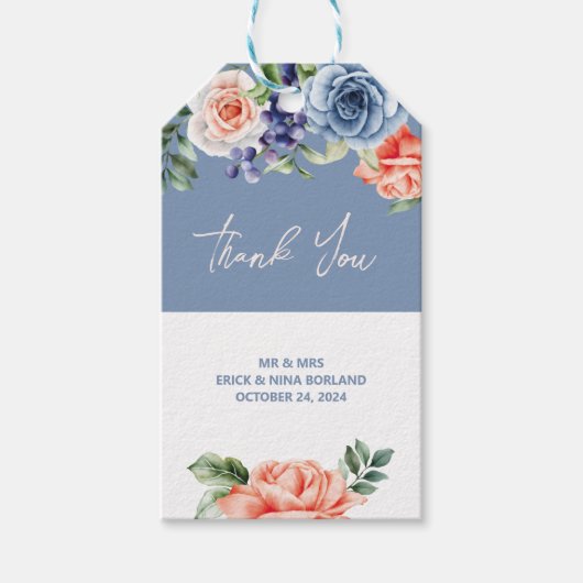 植物の花ぶどうの感謝 ギフトタグ (正面)