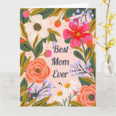 植物の花を使ったママの挨 カード (黄色い花)