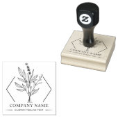 植物の花カスタム会社名 ラバースタンプ (押印)