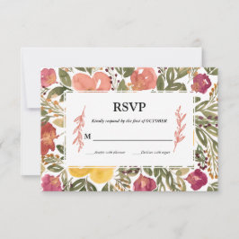 植物の花咲く絵の招待状カード 招待状