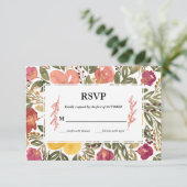 植物の花咲く絵の招待状カード 招待状 (スタンド正面)