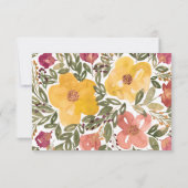 植物の花咲く絵の招待状カード 招待状 (裏面)