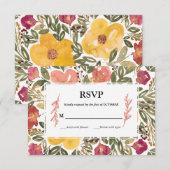 植物の花咲く絵の招待状カード 招待状 (正面/裏面)
