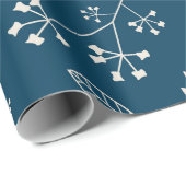 植物の花柄の葉の緑の草木の濃紺 ラッピングペーパー (ロールコーナー)