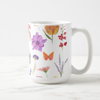 植物の花柄マグカップ| 彼女への自然派ギフト コーヒーマグカップ