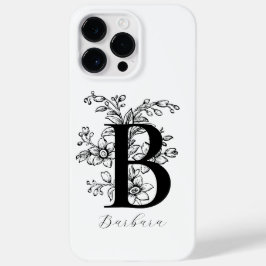 植物の花柄モノグラム B 名前 Case-Mate iPhone 14 PRO MAXケース