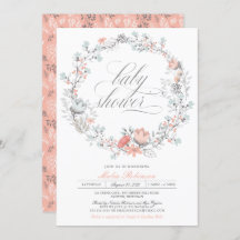 植物の花輪 春の花 | 女の子 ベイビーシャワー