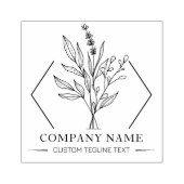 植物の花 オーダーメイド 会社名 ラバースタンプ (インプリント)