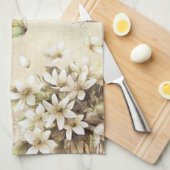 植物の芸術の鳥かごのモダンなヴィンテージのフランス人の鳥 キッチンタオル (四つ折り)