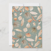 植物の草原のキリンサファリ シンプルな緑色のi 招待状 (裏面)