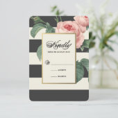 植物の華やかさ | 結婚式返信カード 出欠カード (スタンド正面)