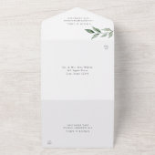植物の葉とグリーンウェディング オールインワン招待状 (外側)