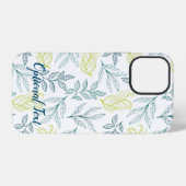 植物の葉と小枝の模様 iPhoneケース (裏面横)