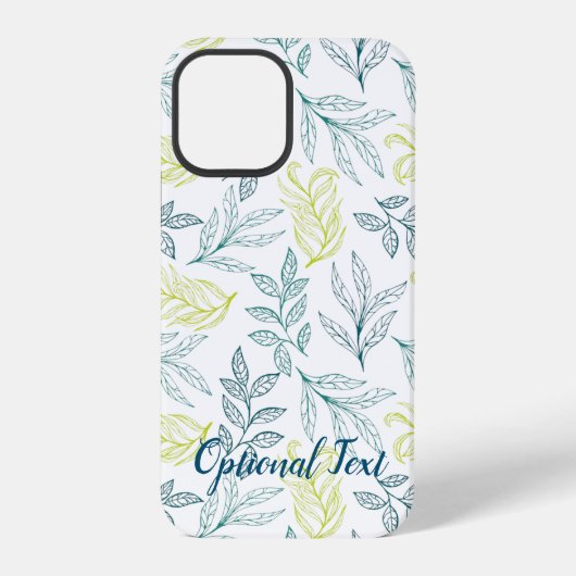 植物の葉と小枝の模様 iPhoneケース (裏面)