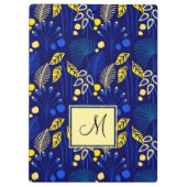 植物の葉のパターン熱帯モノグラム クリップボード (裏面)