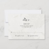 植物の葉のモノグラム ウェディング RSVP カード (正面)