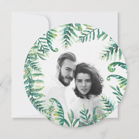 植物の葉の写真は日付を保存 セーブザデート (裏面)