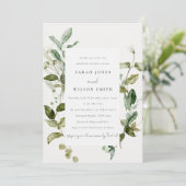 植物の葉の水彩画 モーニング アフター 招待状 (スタンド正面)