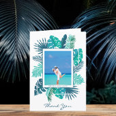 植物の葉の結婚新しい写真を折り畳んだ サンキューカード