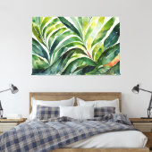 植物の葉の絵 キャンバスプリント (インサイチュ (寝室))