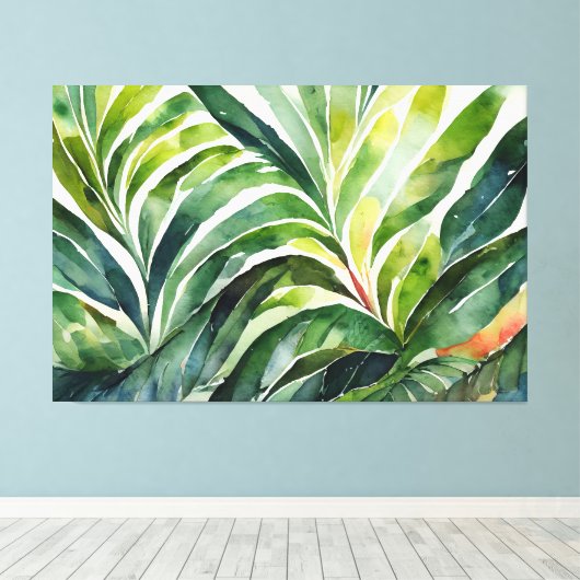植物の葉の絵 キャンバスプリント (インサイチュ (ウッドフロア))
