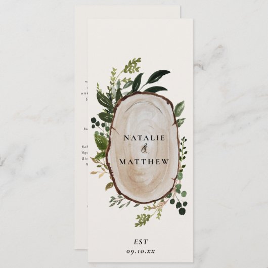 植物の葉の農家エレガントの田舎の献立 メニュー (正面/裏面)