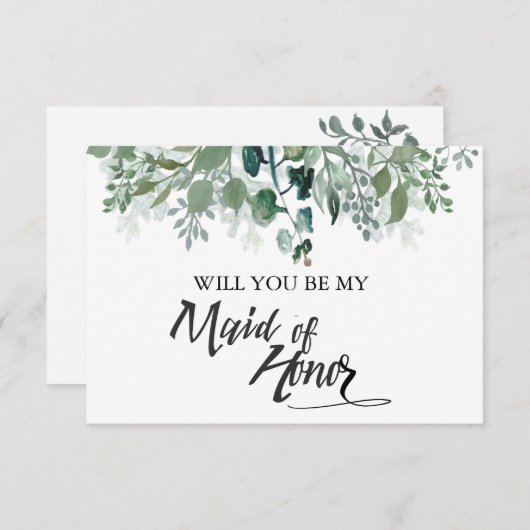 植物の葉よ 私の結婚式の花嫁代理人になってくれるかい 招待状 (正面/裏面)