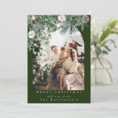 植物の葉アーチ1写真メリークリスマス シーズンカード (スタンド正面)