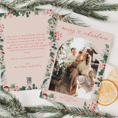 植物の葉1家族の写真アーチクリスマス シーズンカード