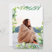 植物の葉21歳の誕生日の写真の招待 招待状 (裏面)