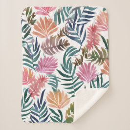 植物の葉 水彩画 | 花のカラフルな葉 シェルパブランケット