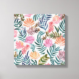 植物の葉 水彩画 | 花 フラワー カラフル かわいい キャンバスプリント