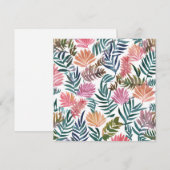 植物の葉 水彩画 | 花 フラワー カラフル かわいい サンキューカード (正面/裏面)