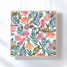 植物の葉 水彩画 | 花 フラワー ポスター