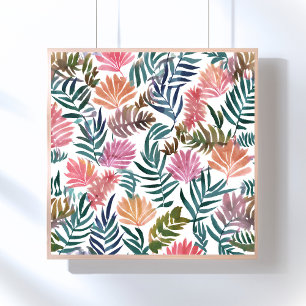 植物の葉 水彩画 花 フラワー ポスター