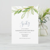 植物の葉 60歳の誕生日 招待状 (スタンド正面)