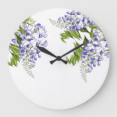 植物の藤によっては花の柱時計が開花します ラージ壁時計 (正面)