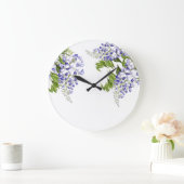 植物の藤によっては花の柱時計が開花します ラージ壁時計 (ホーム)