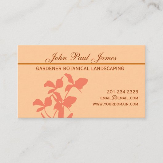 植物の蘭の花柄の   イラストレーション 名刺 (正面)