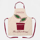 植物の親切離れな名Beige Burgundy エプロン (正面)